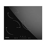 POTENTE: Placa de inducción con tres zonas de calentamiento y potencia de hasta 5800W. Rápidos resultados gracias al sistema de inducción y a los 3 boosters que lleva incorporados.