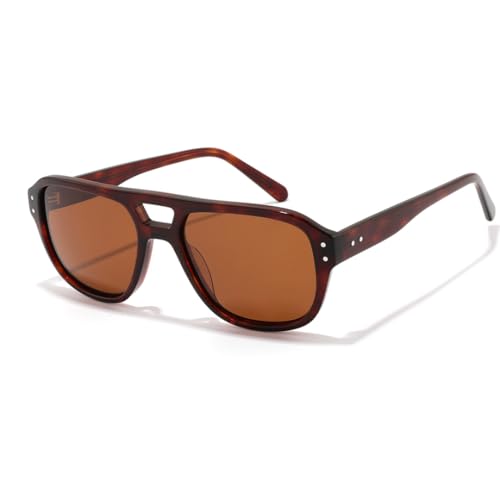 Lunettes de soleil polarisées rétro UV400 homme femme en acétate