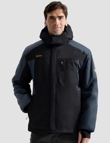 Image of GEMYSE Men's Ski Snow Jacket Warm Winter Waterproof Coat Snowboard Rain Jacket Hooded Windproof Windbreaker