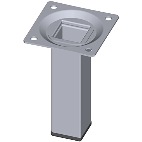 Preisvergleich Produktbild Element System 4 Stück Stahlrohrfüße eckig / Tischbeine / Möbelfüße / inkl. Anschraubplatte / L 10 cm / chrom / 4 Farben / 10 Abmessungen