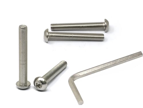 iexcell 4 Pcs M12 x 85mm Thread Pitch 1.75 mm Stainless Steel 304 Hex Socket Button Head Cap Screws Bolts Kit