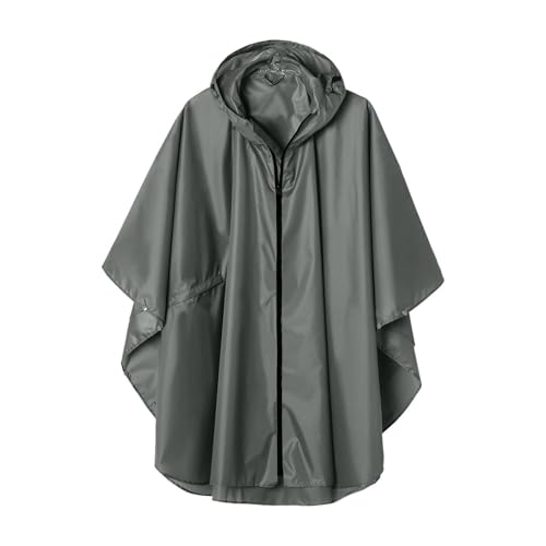 Hooded Rain Poncho for Women Waterproof Lightweight Rain Coat Hiking Hooded Jacket for Outdoor Activities Large