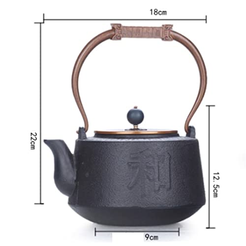 Théière en fonte orchidée or 1.4L, bouilloire traditionnelle d'exception