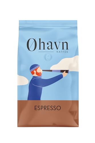 Øhavn Espresso (1kg) | Für Siebträgermaschine, Kaffeevollautomaten & Mokkakanne | Aromatischer Espressoblend aus Arabica- und Robustabohnen | Ganze Bohnen | Mittlere Espressoröstung (City Roast)