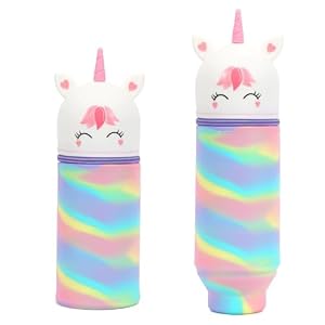 MKKZLPN Kawaii Estuche Silicona Escolar,Estuche Escolar de Silicona Blanda 2 en 1,Estuche de Silicona Extensible,Estuche Niño,Portalápices de Mesa,Estuche Silicona,con Cremallera,
