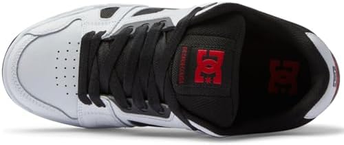 DC Men's Stag Low Top Skate Shoe, White/Black/RED, 12 | Image 3