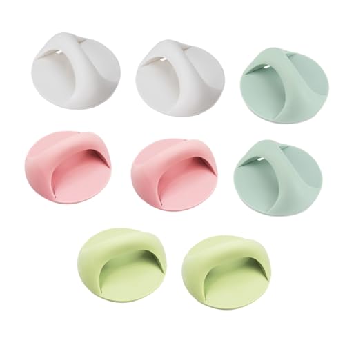 Homoyoyo 8 piezas Tiradores Adhesivos para Puertas y Manijas de Plástico Duraderas Fácil Instalación para Armarios y Muebles Hogar