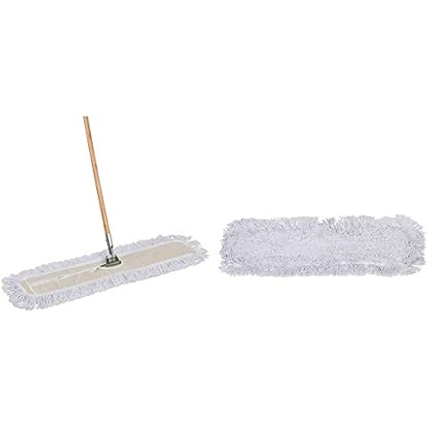 Tidy Tools 36 Inch Dust Mop with Wood Handle and 36 Inch Dust Mop Refill Bundle - 1 Mop Sets and 1 Refill Cover