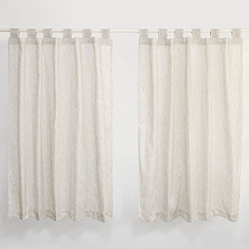 Cortinas de Cozinha 2,00m x 1,20m para Varão com Alças Decoração Rústica Enfeites Copa Cozinha Liho