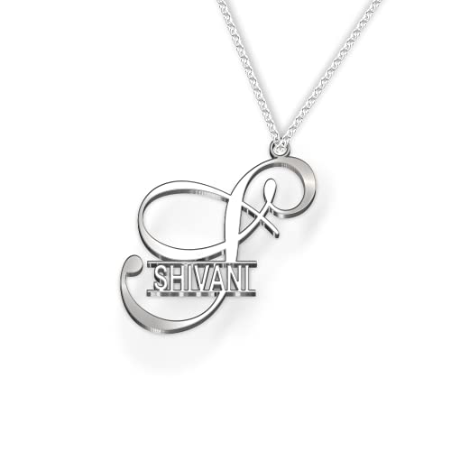 Image of Shivani Cursive Gold & Silver Name Pendant Necklace, Best Jewelry Gift for Girls.