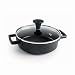 Lacor - 25160 - Casseruola con Mini Coperchio in Alluminio Pressofuso 100% Libero PFOA, Doppio strato Antiaderente, Adatto per Induzione, Coperchio in Vetro Temperato, Ø 16 x 5cm, Nero