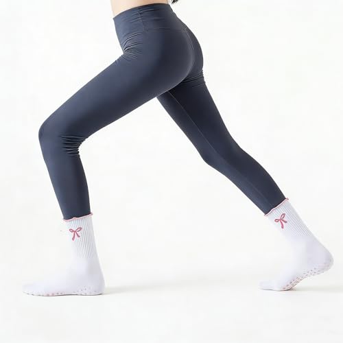 Image of Grip Socks Pilates,Cute Pilates Socks for Women, Ruffle Grippy Sock for Yoga Barre Hospital
