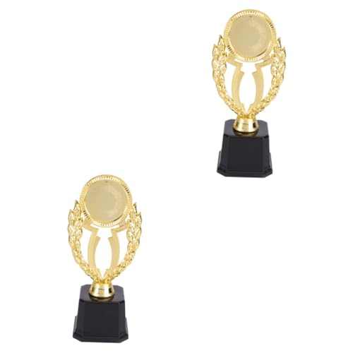 NOLITOY 2 Peças Troféus De Plástico Dourado Torneio Troféu Competição Troféu Prêmio De Troféu Honra