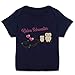 Produktbild Geschwisterliebe Baby - Kleine Schwester süße Eulen - 68-74 - Navy Blau - Tshirt Eule Kinder - E110B - Kurzarm Baby-Shirt für Jungen und Mädchen