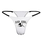 BAIJIAOYUN Bad Girl Sexy T Back Thongs for Women, Low Rise G-String Underwear M