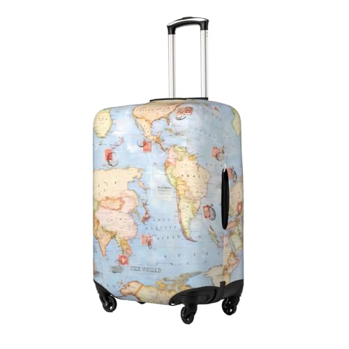 World Maps Print Suitcase Cover Luggage Protector Washable Elastic Fashionable Travel Gear Cover2