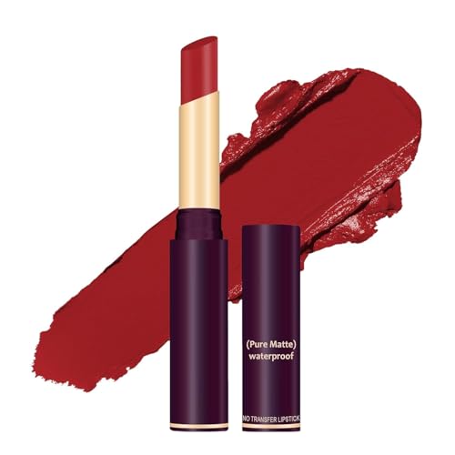 Creamy Matte Lipstick for Women – Shade 01 Russian Red | Ultra Matte Finish | Long Lasting, Non-Transfer | Highly Pigmented, Lightweight, Smudge-Proof & Waterproof Lipstick