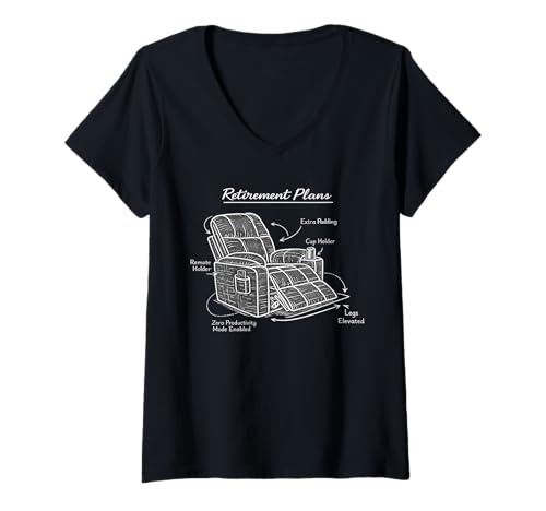 Femme Plans de Retraite - Fauteuil inclinable T-Shirt avec Col en V