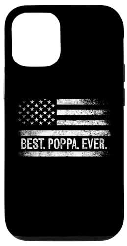 Carcasa para iPhone 15 Pro Best Poppa Ever American Flag Gifts Poppa Father's Day