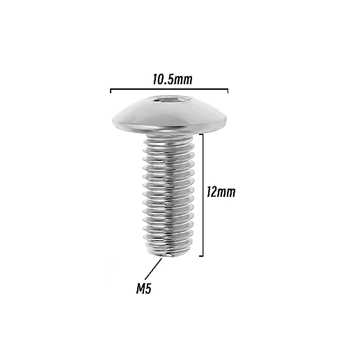EMSea 20 Stück M5 x 12 mm Motorrad-Befestigungsschrauben Ersatz kompatibel mit Honda kompatibel mit Yamaha Motorrad-Verkleidungsschrauben
