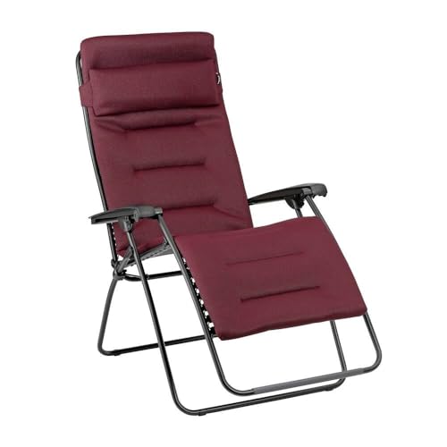Lafuma MOBILIER - Gepolsterte Zero-Gravity-Relaxliege-Garten - XL - Rsx Clip XL - AirComfort® - Rot Bordeaux LFM2059_3186-5 Jahre Garantie