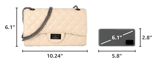 Image of Gladdon Quilted Crossbody Purse for Women Trendy Shoulder Bags | Stylish Shoulder Purse,Quilted Pattern,Structured bag,Chain Strap,Spacious Enough,Casual and Dressy Outfits,Any Occasion
