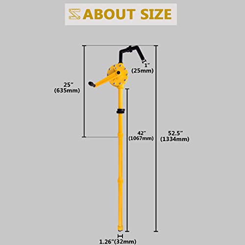 Topway Polypropylene Hand Rotary Drum Barrel Pump For Chemicals #TOP1
