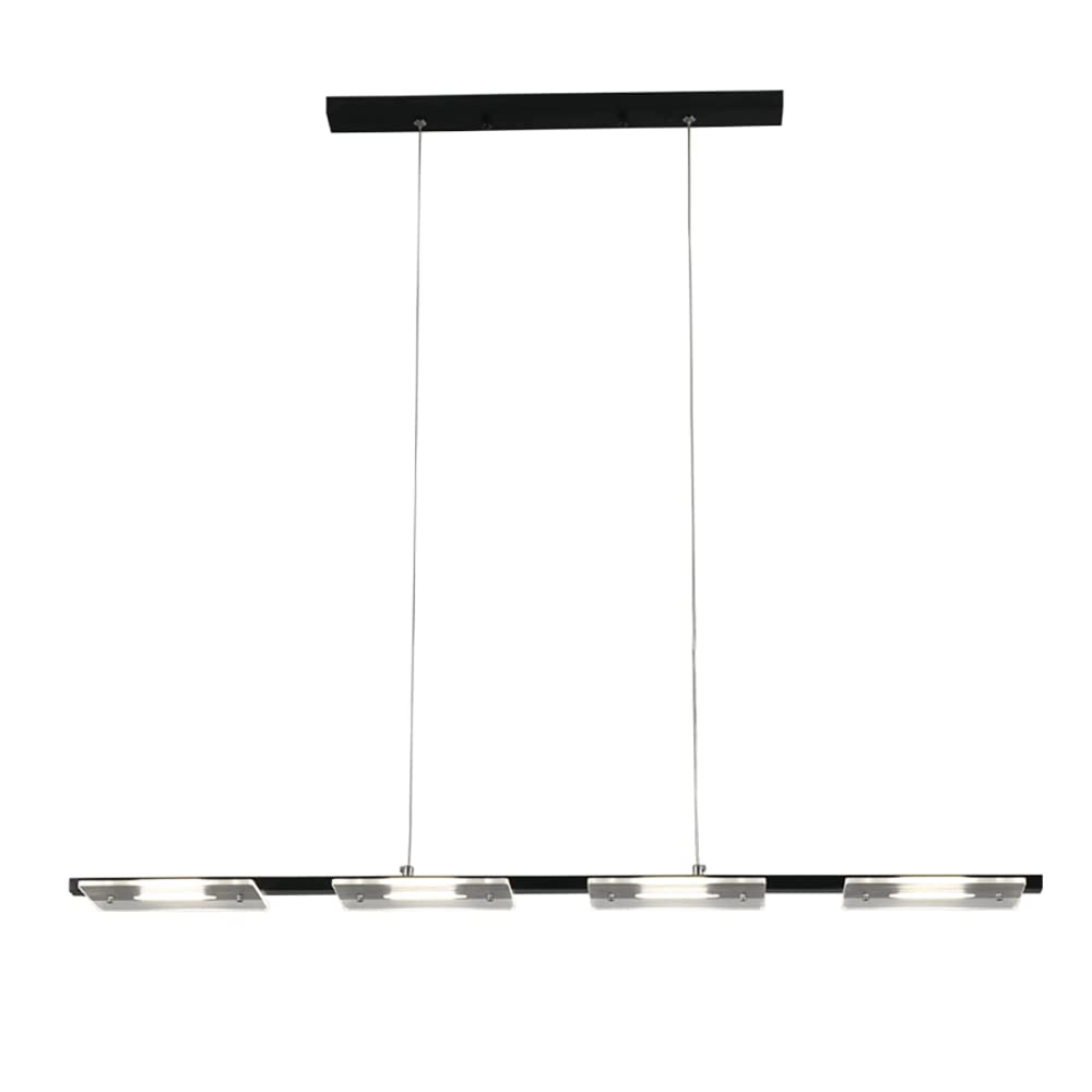 Lámpara colgante de comedor de diseño lineal metálico y acabados finos en negro