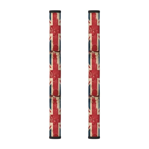 Juego de 2 fundas para manija de puerta de refrigerador, diseño retro rústico de la bandera británica del Reino Unido, fundas lavables para manijas de electrodomésticos de cocina, microondas, estufa