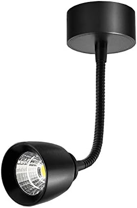 5W Pure White LED Ceiling Light Picture Spot Lamp Fixture Flexible Pipe Painted Black