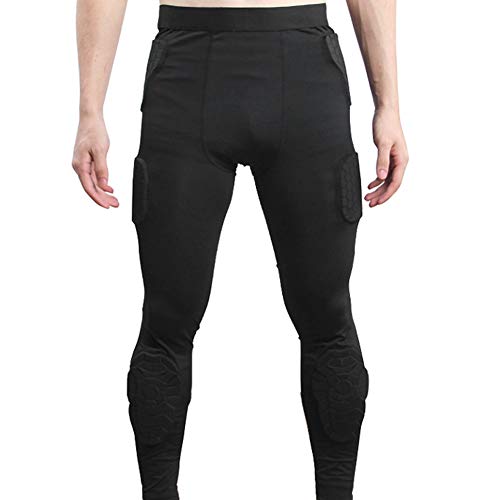 Keenso Pantaloni Antiscivolo in Cotone, Anti-collisione Eva Pantaloni Sportivi Lunghi Protezione Fitness Sport Pantaloni Sportivi da Portiere(L) Abbigliamento Protettivo per Lo Sport