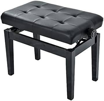 Suni Deri Piyano Stool Yüksekliği Ayarlanabilir Ahşap Piyano Tezgahı Yumuşak Deri Klavye Tezgahı Yarı Katı Ahşap Dayanıklı ve Dayanıklı, Temizlemesi Kolay