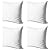 EDOW Throw Pillow Inserts,Set of 4 Soft Hypoallergenic Down Alternative Polyester Square Form Decorative Pillow, Cushion,Sham Stuffer,Cotton Cover. (White, 18x18)