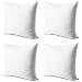 Edow Throw Pillow Inserts,Set of 4 Soft Hypoallergenic Down Alternative Polyester Square Form Decorative Pillow, Cushion,Sham Stuffer,Cotton Cover. (White, 18x18)