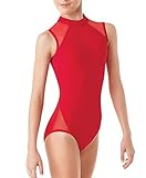 Freebily Maillot de Danza Ballet Gimnasia Leotardo Body Clásico Mallas Elástico para Niña Mayor Jumpsuit Gym Básico Niños 5-14 Años Rojo 5-6 Años
