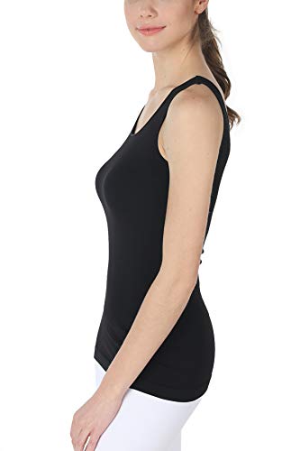 Nikibiki Women Seamless Premium Classic Tank Top, Made In U.s.a, One Size (Black) #TOP1