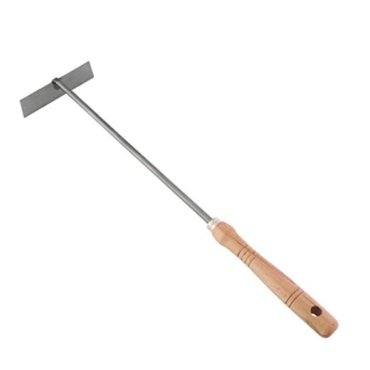 Kamino–Flam – Atizador de carbón (45 cm, acero y madera), Atizador con mango para chimeneas, estufas, barbacoas, para recoger cenizas – resistente a altas temperaturas – color plata/beis