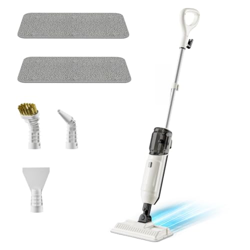 Wotaste Steam Mop Cleaner 260°F Steam in 15s, 16.9oz Tank Hardwood and Tile | 99.9% Stains Removal, Chemical-free Cleaning Safe for Kids/Pets, Lightweight, Deep Cleaning Floor Steamer for Hardwood/Tile