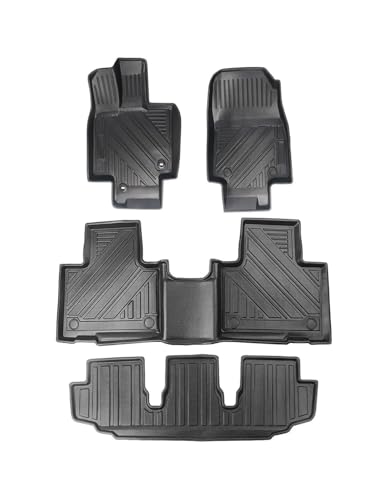 Tapis de sol Toyota Highlander 7 places en TPE noir sur mesure pour modèles 2021 à 2025