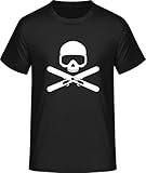 Camiseta Skull and Cross Skis, Negro , 3XL