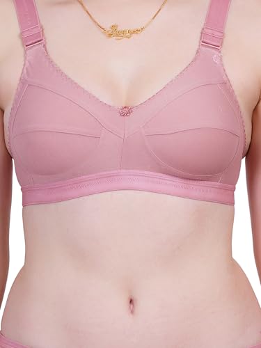 Image of Women Non Padded Bra in B & C Cup - Made of Pure Cotton Full Coverage Non Wired Soft Cup for T-Shirt Saree Dress Sports Garment for Daily Use Everyday