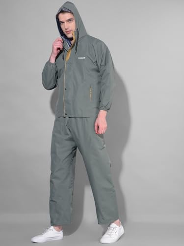 Image of Dollar Rainguard Men's PVC Full Sleeve Solid Reversible Sporty Raincoat Set With Adjustable Hood and Pocket