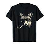 Sofisticado Zorro Divertido Animal Ilustración Diseño Retro Camiseta