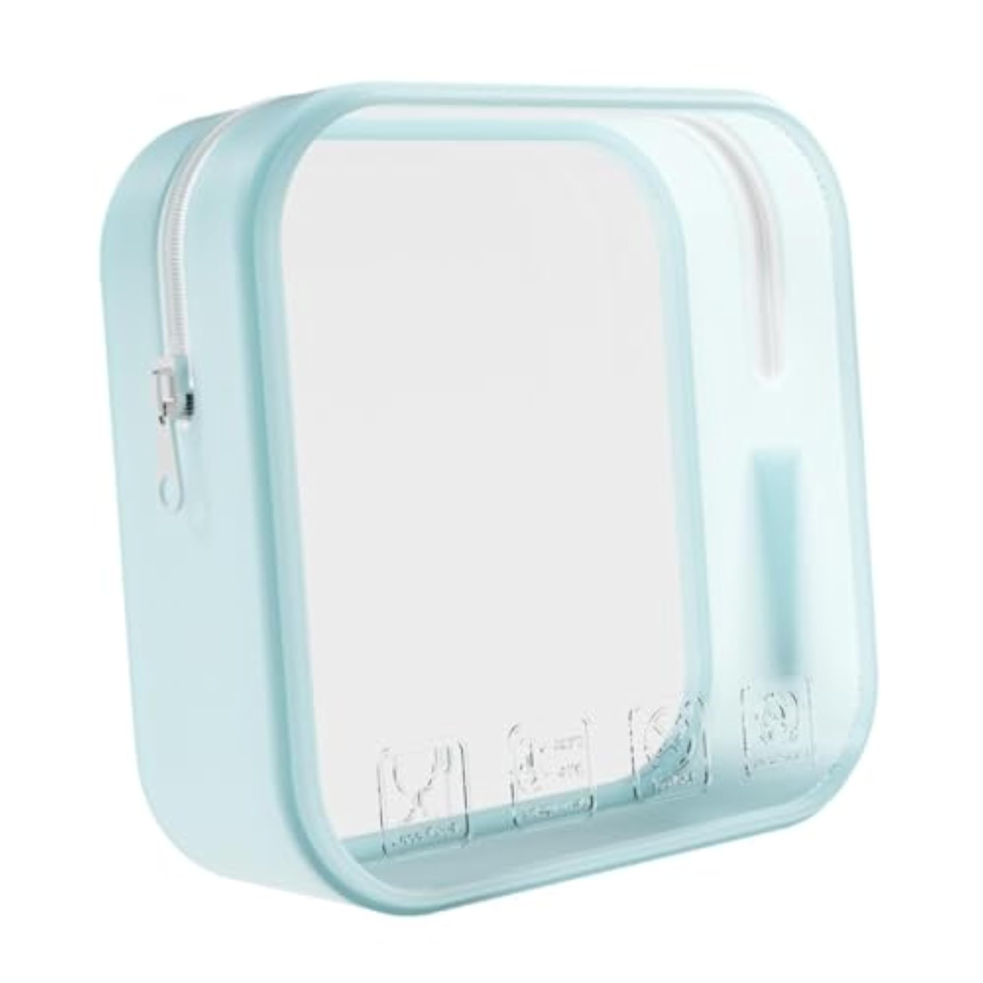 3xSilicone Cosmetic Bag with Zipper for Gym Travel
