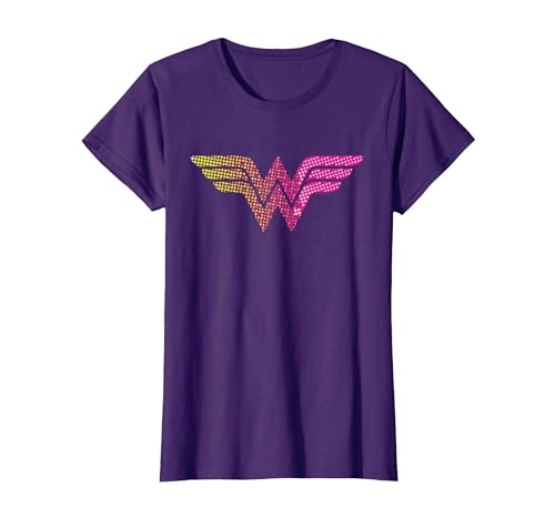 Wonder Woman 80th Pop Art Wonder Logo T-Shirt, Femme, Violet, 3XL