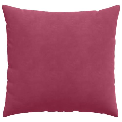 Coussins de canapé en velours côtelé bordeaux 50x50 cm avec finitions soignées