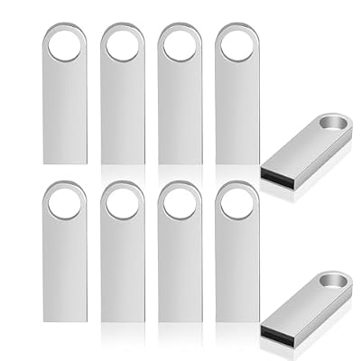 Pingmugy USB Flash Drive (10Pack Metal USB Silver, 16GB)
