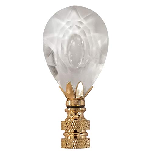 Image of Royal Designs, Inc. Medium Center Cut Design Lamp Finial, F-2022M-PB-1, Polished Brass