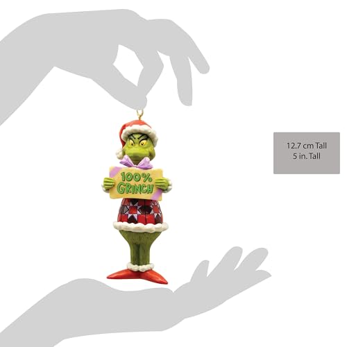 Enesco Enfeite de pendurar Dr. Seuss The Grinch de Jim Shore, 12 cm, multicolorido