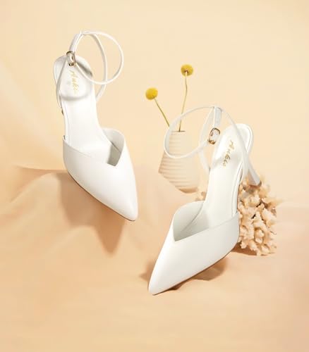 Ankis Slingback Heels for Women Closed Toe Women's Pumps Kitten Heel Wedding Party Casual Dress Shoes2